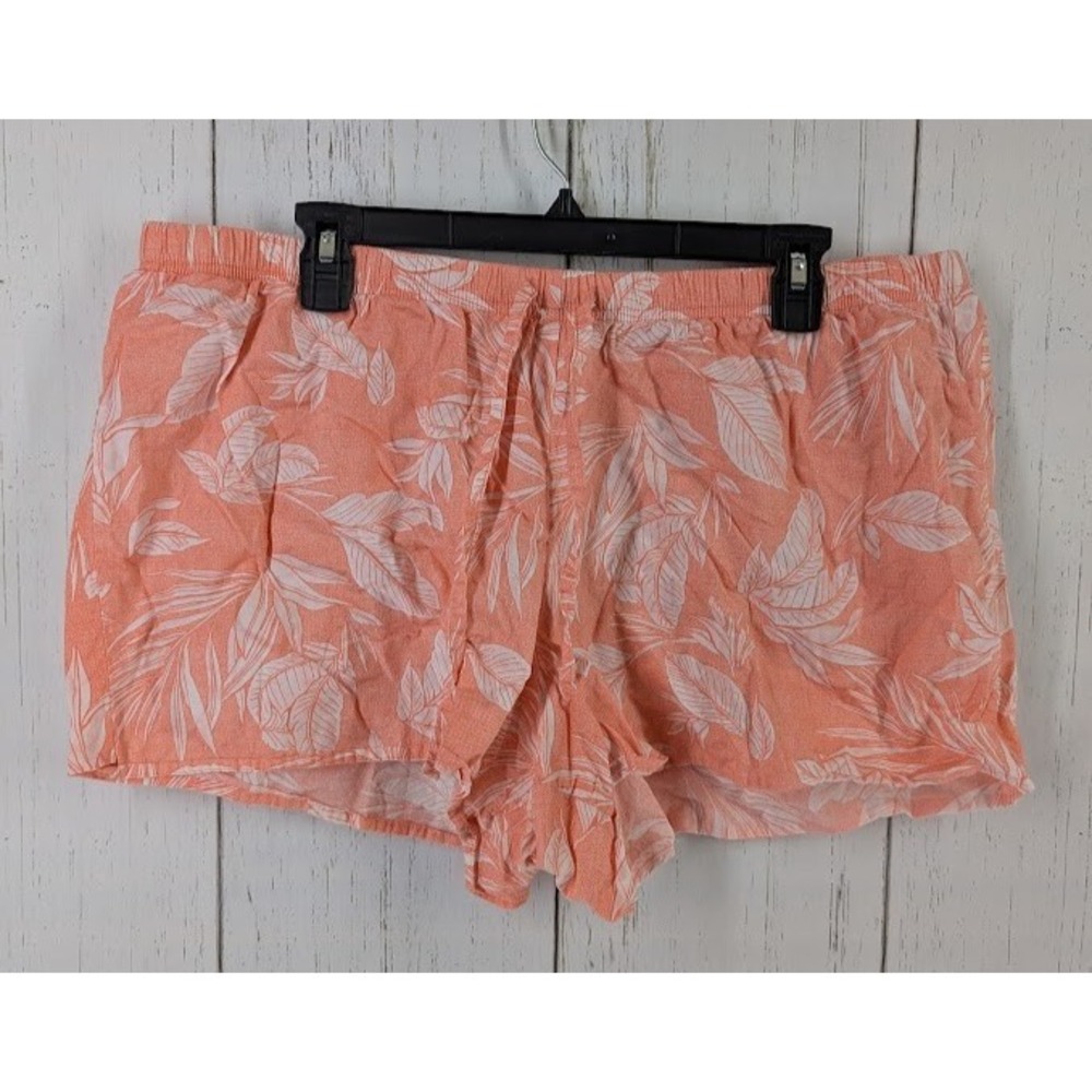 Sonoma Intimates Size XXL Orange White Leaf Womens Flowy Casual Shorts